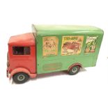 Triang Transport Van No.200 with Posters, c.1950's: red cab and chassis, green van body with opening