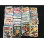 Quantity of Western comics, includes Avon Jesse James, DC Bat Lash, Standard Thrilling Comics No.77,