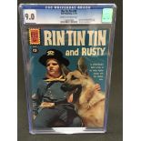 Dell Rin Tin Tin and Rusty No.38 1961 TV western related comic. CGC graded 9.0.