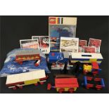 Lego Train Set c.1977 with two engines, track, level crossing and various carriages. Appears G,