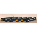 TRIANG R555/556 Blue and White 'Blue Pullman' - 2 x Power Cars with Yellow Ends - Service required