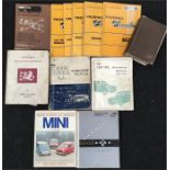 Selection of car manuals and books, includes: Rover 2000 Workshop Manual 1967; Ford Cortina Manual