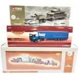 Three Corgi models: US55103 Diamond T980 Girder Trailer and Transformer Load - Gerosa; Fighting