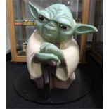 Large Star Wars Yoda shop display figure. Measures 70 x 70cm approx. Overall G, some minor scuffs/