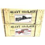 Two Corgi Heavy Haulage 1/50 scale models: CC13110 Volvo F88 2 Axle Low Loader & Portable Building