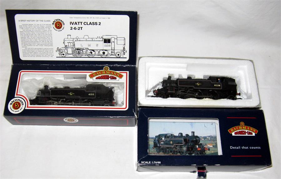 BACHMANN 2 BR Black Ivatt 2-6-2T's - 31-452 # 41313 - missing Cab glazing otherwise Excellent with