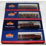 BACHMANN 4 x BR Maroon Mk 1 Coaches Nos 39-051G/076F/103A and 126F. Mint Boxed