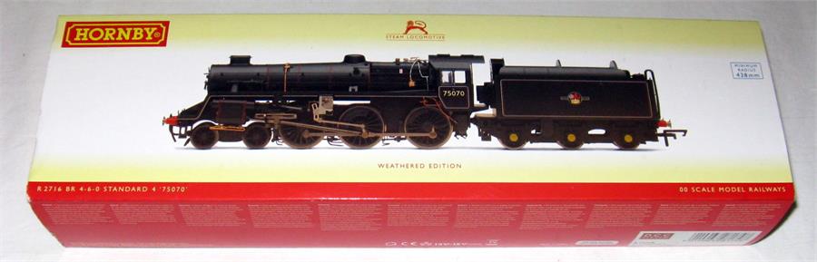 HORNBY R2716X BR Black Standard Class 4 4-6-0 # 75070 - Weathered Edition - DCC Fitted - Mint and