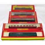 HORNBY and TRIANG HORNBY - 5 x Coaches - R333A GWR Chocolate and Yellow Clerestory Brake - R391 LNER