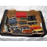 HORNBY O Gauge - 16 x mainly pre war No1 Goods wagon including a Boxed LMS Hopper Wagon - mostly