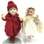 Two Armand Marseille (Germany) bisque head dolls, one impressed '996 A 5/0 M' with fixed blue eyes