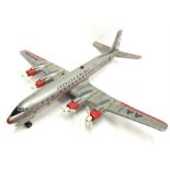 Yonezawa (Japan) 'American Airlines' DC7C Airliner: large scale tinplate and plastic battery