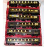 HORNBY DUBLO 6 x Brown and Cream Pullman Cars - 4036 'Car No 74' - Mint Boxed, another 4036, 2 x