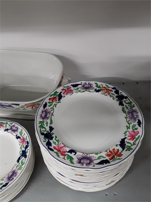 A large collection of Copeland Spode floral dinner china to include soup dinner courses turrens - Image 3 of 3