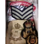 A quantity of embroidered badges coldstream guards/with a quantity of medal ribbons