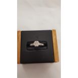 An 18 carat white gold diamond (approx. 0.50 points) ring, size J.