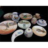 A quantity of Royal Doulton plates relating to Charles Dickens, cup and plate various characters,