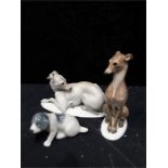 Two Rosenthale China dog ornaments together with a Gennark dog.