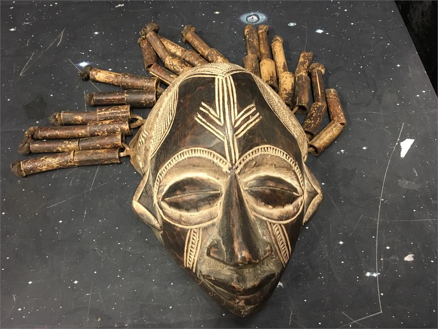 Two African Tribal Face Masks; Origin Angola and Liberia. - Image 2 of 3