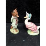 Beatrix Potter two large figures Master copy of Jemima Puddleduck with Foxy whiskered gentleman.