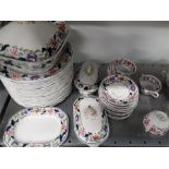 A large collection of Copeland Spode floral dinner china to include soup dinner courses turrens