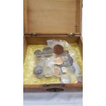 A box of coins (some silver).