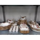 A quantity of Royal Albert country roses /10 soup bowls/Two gravy boats,four serving trays,twelve