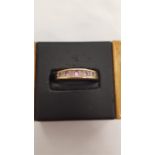 A 9 carat gold pink sapphire and diamond ring, size V.