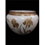 A large Limoges jardiniere pot /planter decorated gilt and flowers.