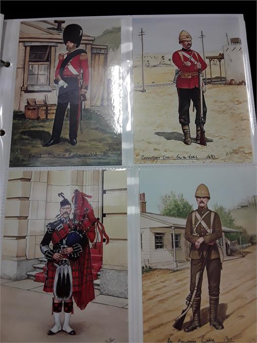 Three albums containing Military Regiment postcards. - Image 2 of 3