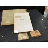 A quantity of world war 2 photographs, memorial book and medals, with a manicure set.