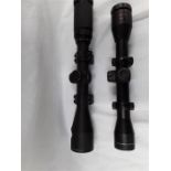 A SMK 4x32 air rifle scope together with a AGE 3-9X40 rifle scope. (R32)