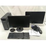 A Lenovo computer with monitor, keyboard, mouse, leads and instructions - all as new. Includes an HP