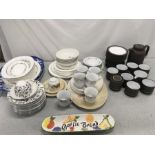 A selection of china cups and plates.