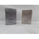 A sealed 100ml Chanel Allure Homme sport aftershave lotion and a Chanel Allure Homme edition Blanche