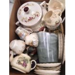 A box of chinaware.