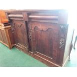 A mahogany servery with fitted ice drawer to base and two drawers above.