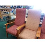 Two high back nursing chairs.