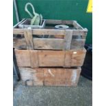 A selection of various wooden crates.