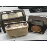 Three vintage radios.