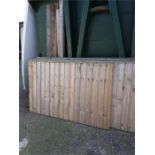 Five fence panels and supports.