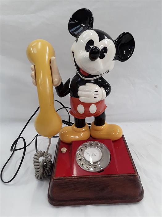 A vintage Mickey Mouse telephone.