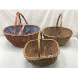 Three wicker baskets.