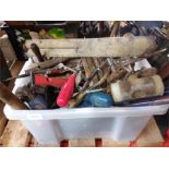 A box full of hand tools.