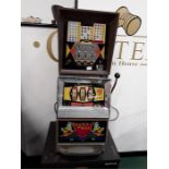 A vintage electro-mechanical fruit machine. 2p play one arm bandit.