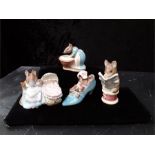 Beswick Hunca Munca gold bp2, The old woman who lived in a shoe, Tailor of Gloucester, Anna Marie