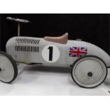 Pedal car:metal racing car with steering wheel