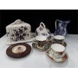 A quantity of china including a Victorian transfer decorated cheese dishes, Royal Albert with