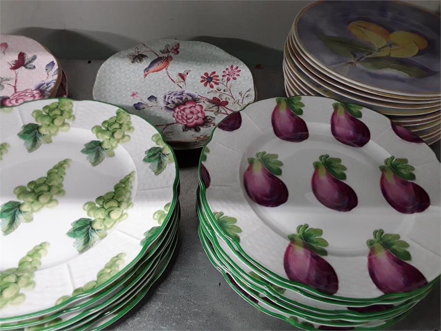 A quantity of mixed plates, six Raynaud & Co, Limoges, Villandry in the Artichoke design, six - Image 3 of 3