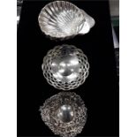 Three sets of Victorian and later silver shell and embossed Bon Bon dishes.